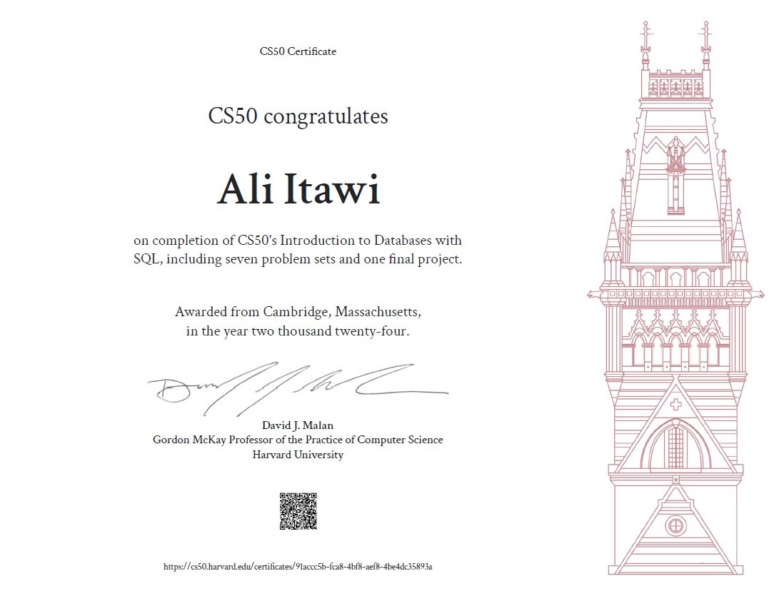 CS50's Introduction to Databases with SQL